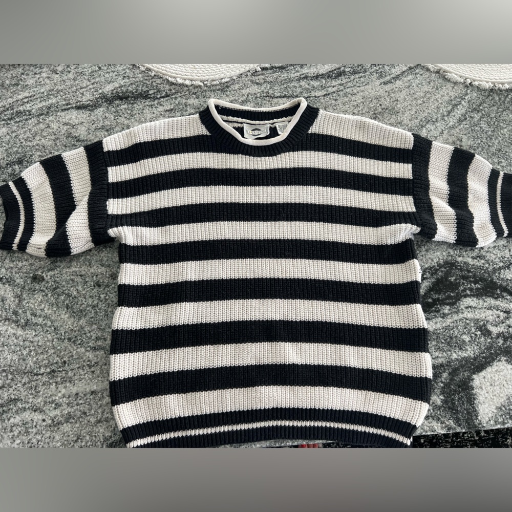 Vintage Black and White Striped Sweater